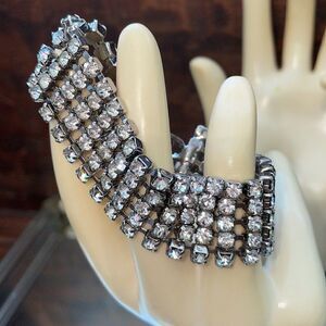 ‎Vtg wide band rhinestone bracelet